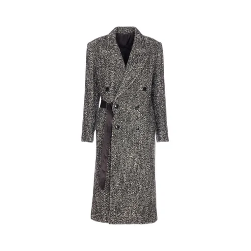 Double Breasted Belted Coat