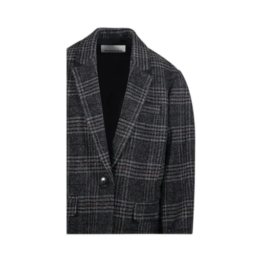 Double-Breasted Checked Blazer