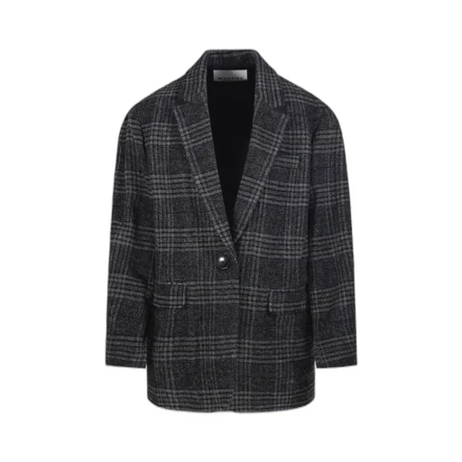 Double-Breasted Checked Blazer