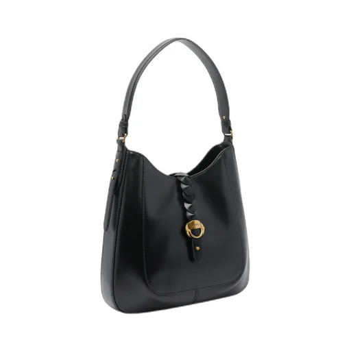 Logo Engraved Buckled Shoulder Bag
