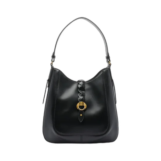 Logo Engraved Buckled Shoulder Bag