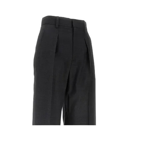 Straight Leg Pleated Trousers