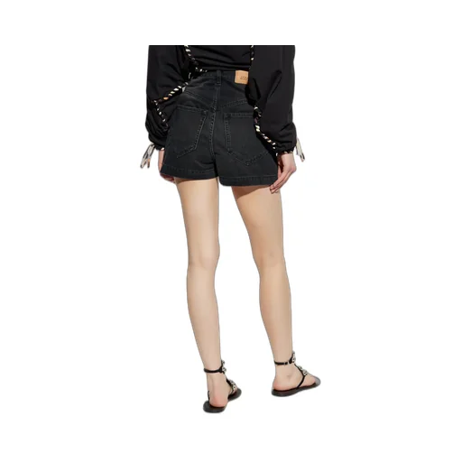 Belt-Loop Denim Shorts