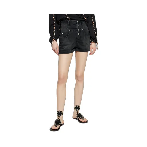 Belt-Loop Denim Shorts