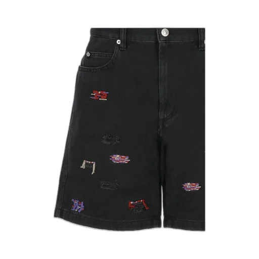 Embroidered Denim Shorts