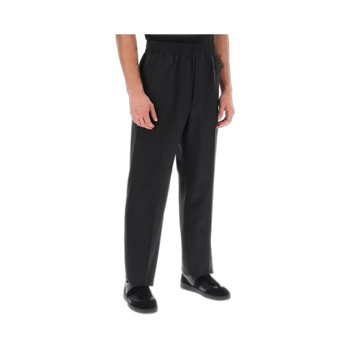 Elasticated Waistband Straight-Leg Trousers