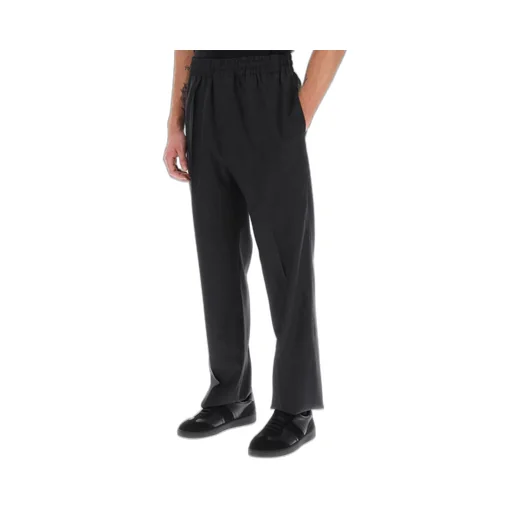 Elasticated Waistband Straight-Leg Trousers