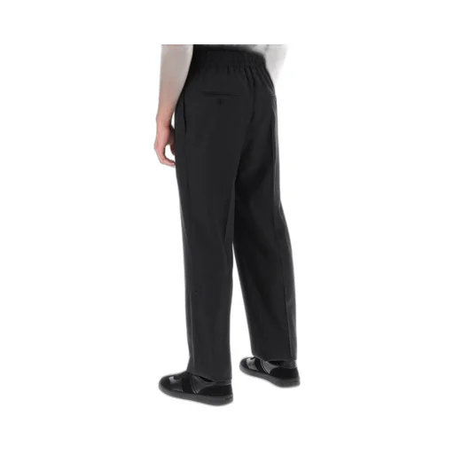 Elasticated Waistband Straight-Leg Trousers