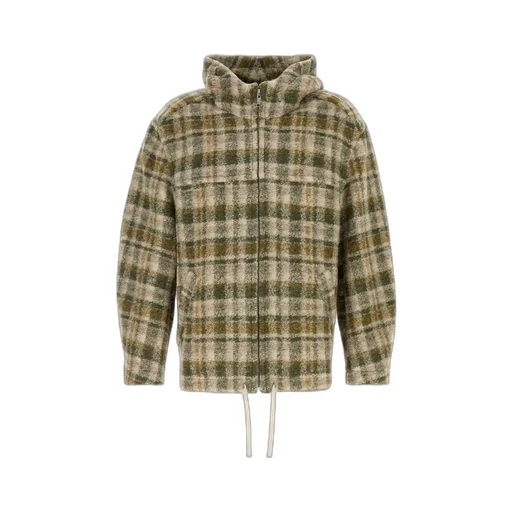 Checked Zipped Hooded Jacket