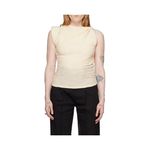 Crinkled Asymmetric Jersey Top