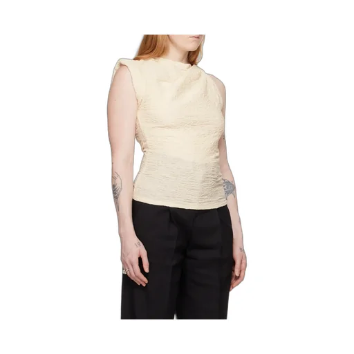 Crinkled Asymmetric Jersey Top