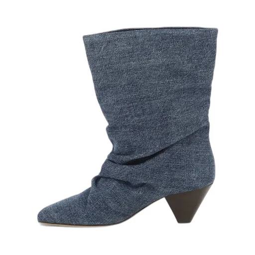 Faded Denim Boots