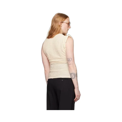 Crinkled Asymmetric Jersey Top