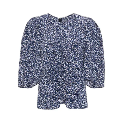 Ruched-Detailing Short-Sleeved Blouse