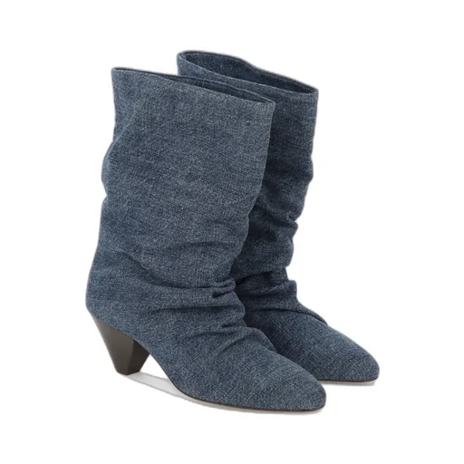 Faded Denim Boots