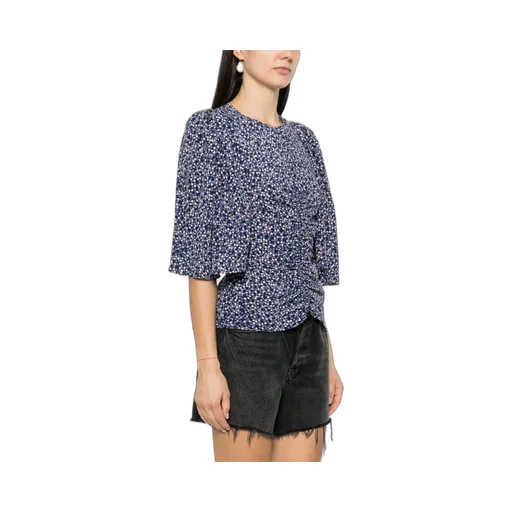 Ruched-Detailing Short-Sleeved Blouse