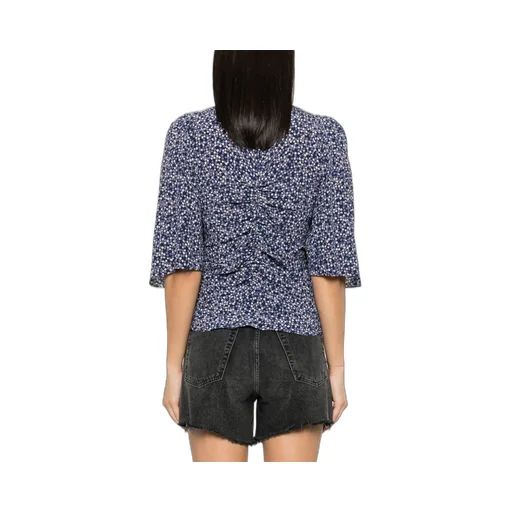 Ruched-Detailing Short-Sleeved Blouse