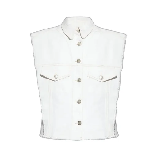 Tyra Raw-Cut Edge Denim Vest