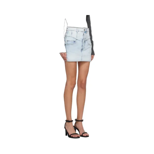 Narjis High Waist Denim Mini Skirt