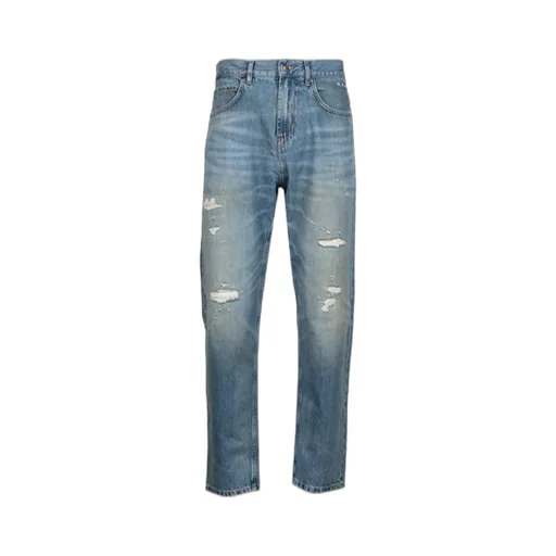 Broken Hole Detail Denim Trousers