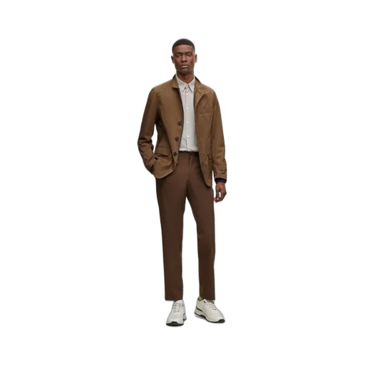 Stretch Fabric Unpleated Casual Pants