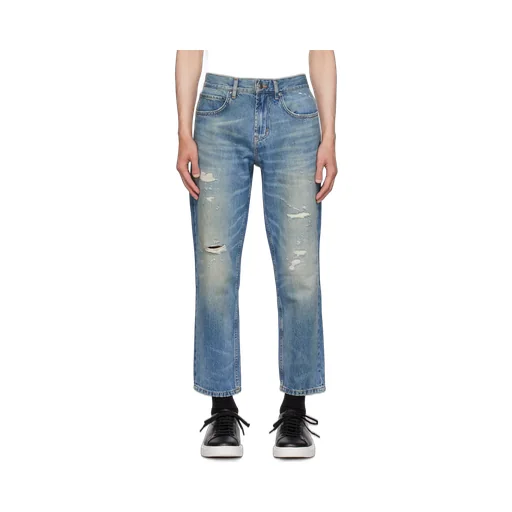 Broken Hole Detail Denim Trousers