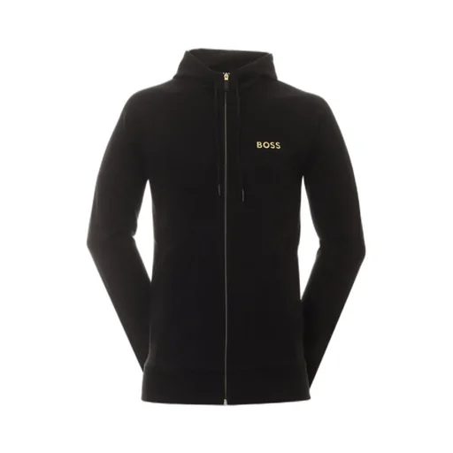 Zip-Up Logo Print Hoodie