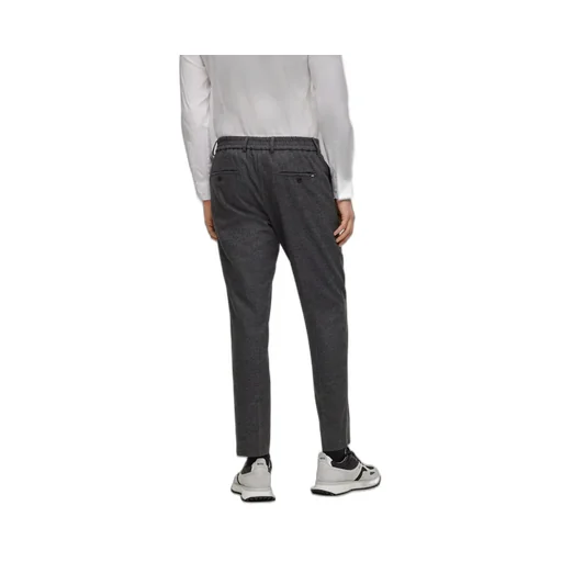 Logo-Tag Contrast-Trim Tapered Trousers