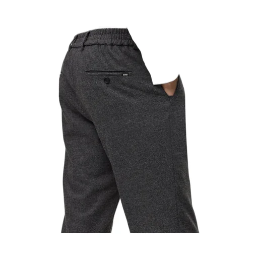 Logo-Tag Contrast-Trim Tapered Trousers