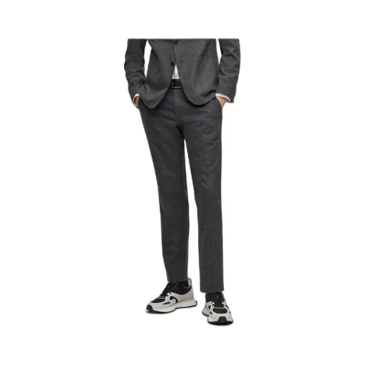 Logo-Tag Contrast-Trim Tapered Trousers