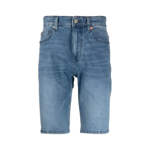 Straight-Leg Denim Shorts