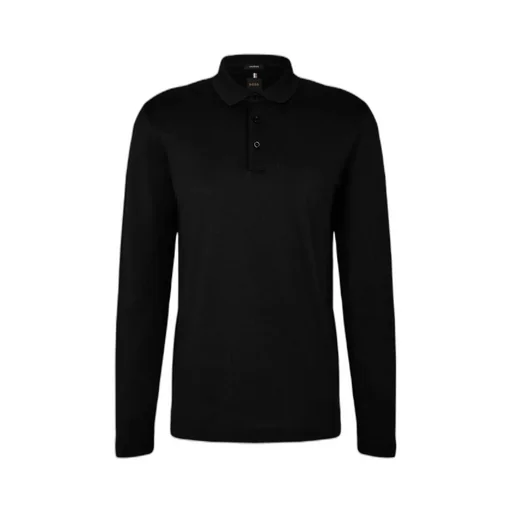 Logo Embroidered Long-Sleeved Polo Shirt