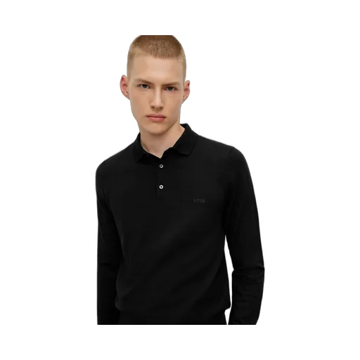 Logo Embroidered Long-Sleeved Polo Shirt