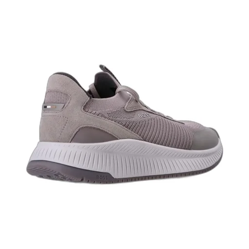 Panelled Knitted Lace-Up Sneakers