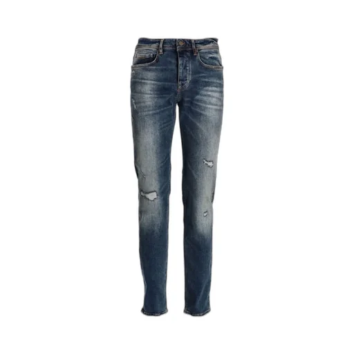 Distressed Tapered-Fit Jeans