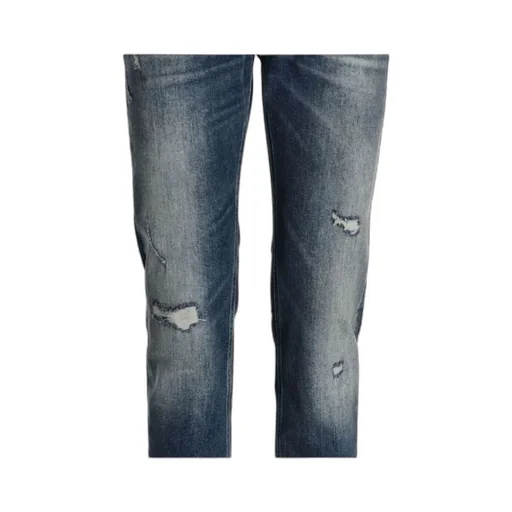 Distressed Tapered-Fit Jeans