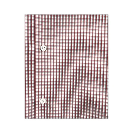 Long-Sleeved Shirt With Small Plaid Pattern