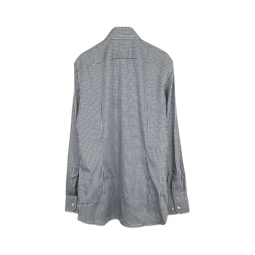 Long-Sleeved Small Plaid Shirt