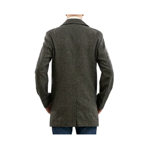 Plaid Long-Sleeved Coat