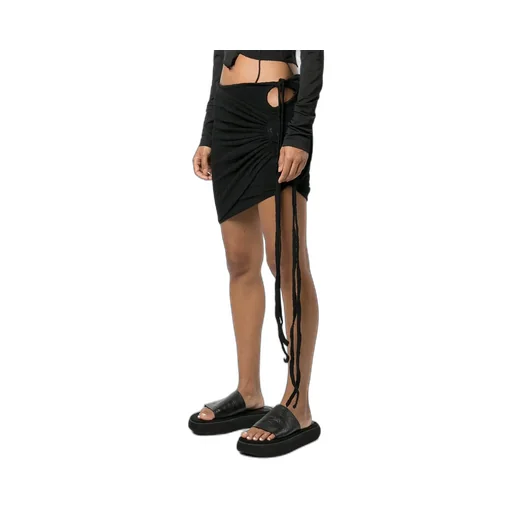 Asymmetric Cut-Out Strap-Detail Skirt