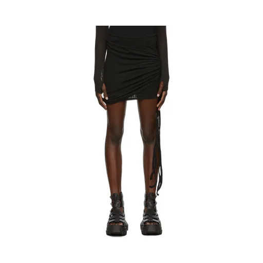Asymmetric Cut-Out Strap-Detail Skirt