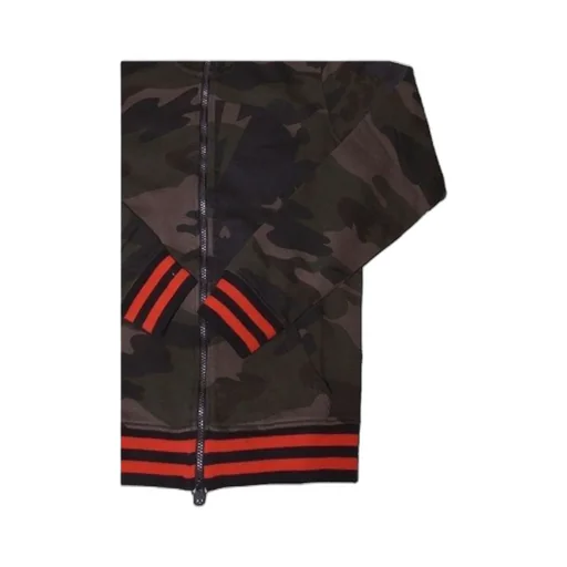 Camouflage With Hat Casual Jacket