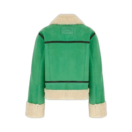 Zippered Stripe Leather Jacket
