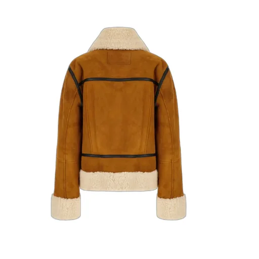 Zippered Stripe Leather Jacket