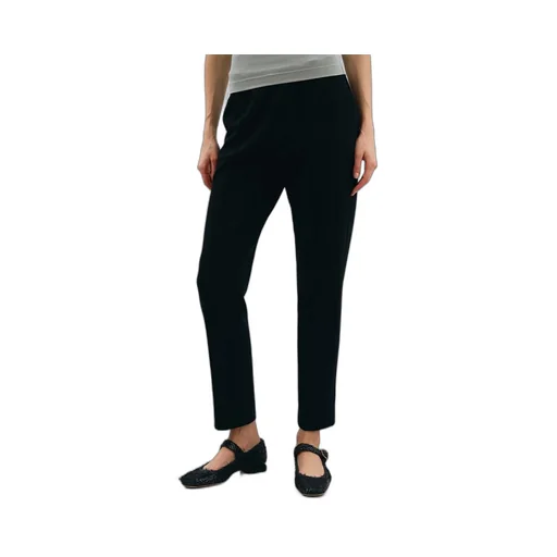 Elasticated Waistband Straight-Leg Trousers