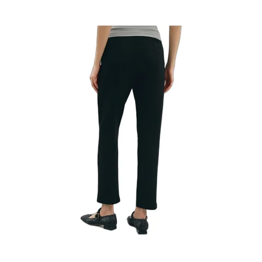 Elasticated Waistband Straight-Leg Trousers