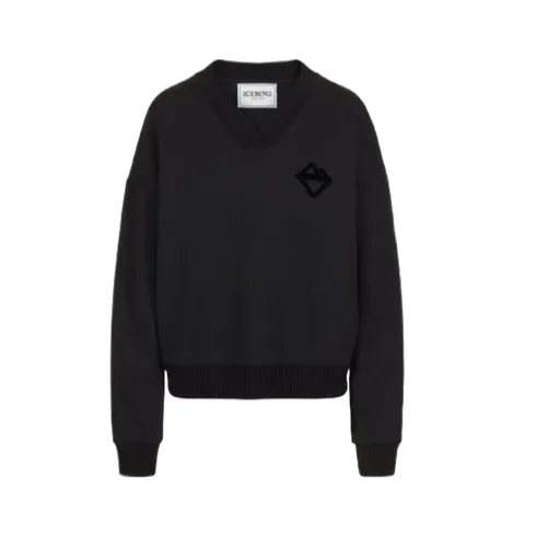 Logo Detailed V-Neck Sweatshirt