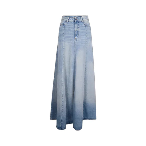 A-Line Denim Maxi Skirt