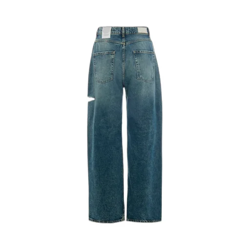Denim Trousers With Belt Loops