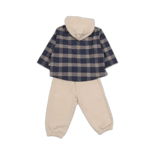 Plaid Pattern Hooded Tracksuit
